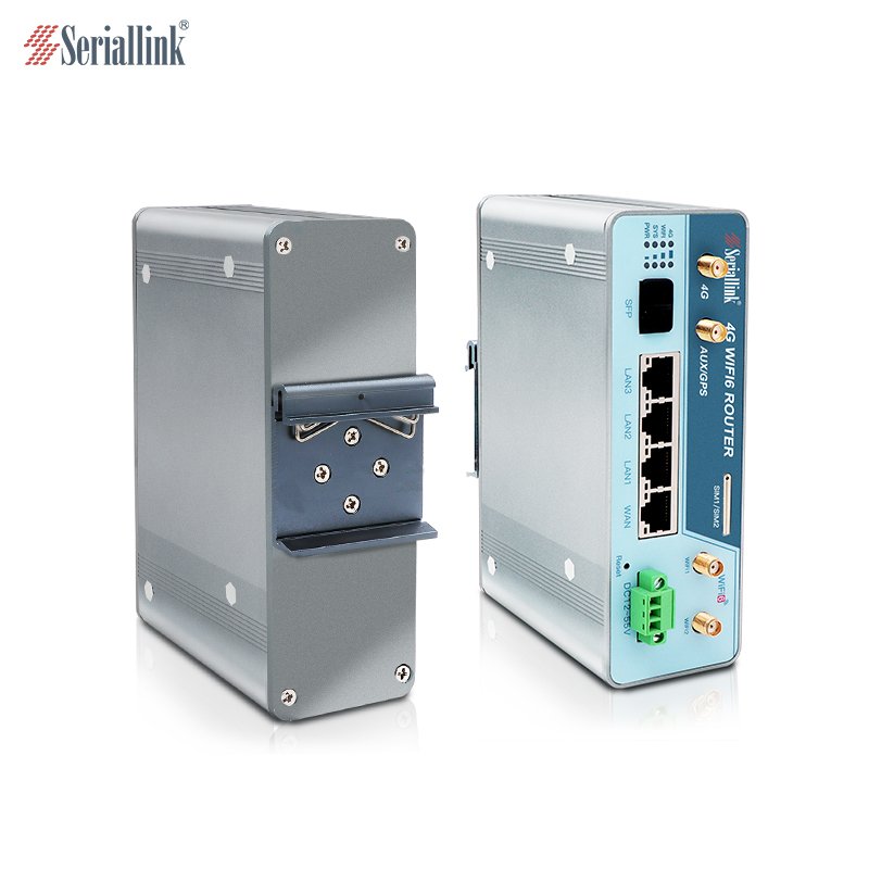 SERIALLINK Cellular 4G Router With SIM Card Slot 2x2 WIFI6 4X1000M LAN Ports 1xSFP Port 48V POE Output Optional DC12-55V Input